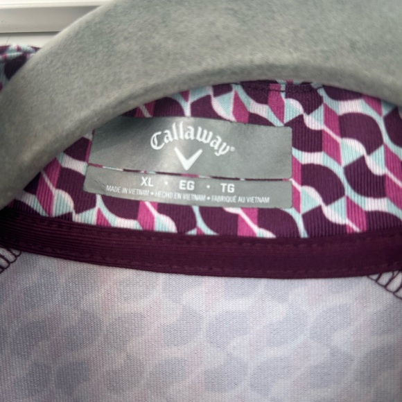 Callaway Purple Patterned sleeveless Golf Top Pickleball Running Cycling - Picture 2 of 4